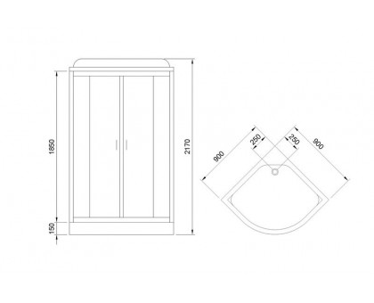 Душевая кабина Royal Bath RB 90HK2-M-CH 90х90 см, с матовыми стеклами