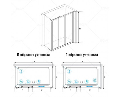 Душевой уголок RGW CL-40 (CL-11 + Z-050-1) 80х90, прозрачное стекло