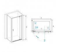Душевой уголок RGW PA-44 (PA-02 + Z-12 + A-11) 100x70, прозрачное стекло