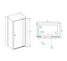 Душевой уголок RGW PA-44 (PA-02 + Z-12 + A-11) 80x70, прозрачное стекло