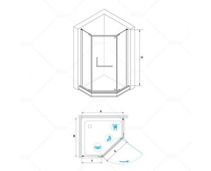 Душевой уголок RGW PA-81 120x120, прозрачное стекло