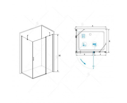 Душевой уголок RGW LE-44 (LE-04+Z-14) 100x80, прозрачное стекло