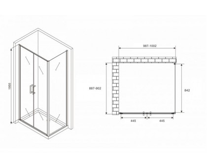 Душевой уголок ABBER Sonnenstrand AG04100C-S90