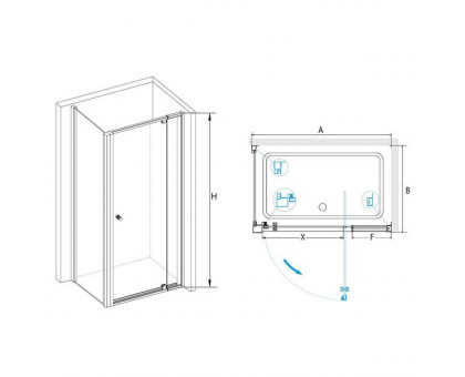 Душевой уголок RGW PA-44 (PA-02 + Z-050-1) 70x90, прозрачное стекло