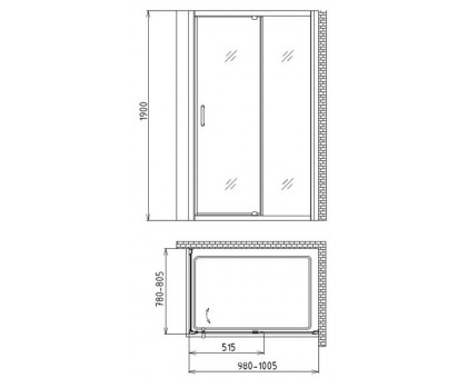 Душевой уголок Gemy Sunny Bay S28191AM-A80M 100х80 см