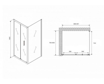 Душевой уголок ABBER Sonnenstrand AG07090-S80