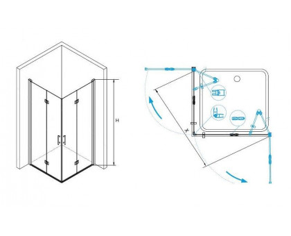 Душевой уголок RGW LE-36 100x100, прозрачное стекло
