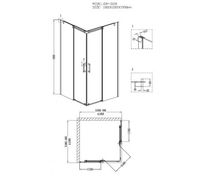 Душевой уголок Grossman GR-3100 100х100