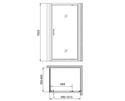 Душевой уголок Gemy Sunny Bay S28160-A80 100х80 см