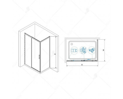 Душевой уголок RGW LE-41 (LE-12 + Z-22) 120x90, прозрачное стекло