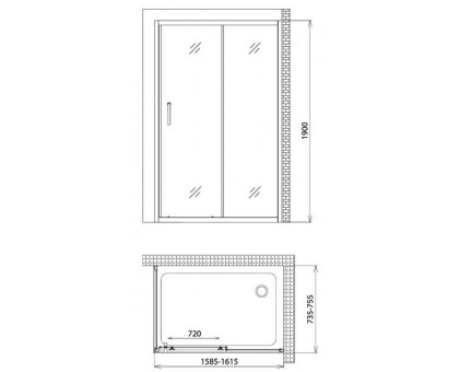 Душевой уголок Gemy Victoria S30191F-A75 160х75 см