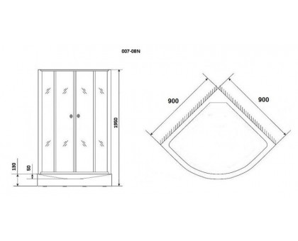 Душевой уголок Niagara NG-007-14 90х90 см, с матовыми стеклами